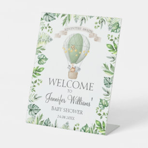 Safari Animals Balloon Baby Shower Welcome Sign