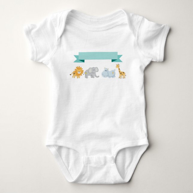 Safari Animals Banner Baby Body Suit Baby Bodysuit (Front)