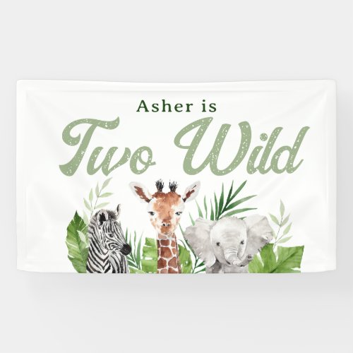 Safari Animals Birthday Banner