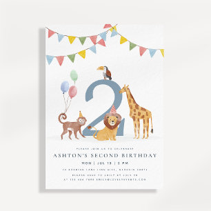 Safari Animals Birthday Invitation Jungle Party 