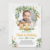 Safari Wild One Birthday Photo Invitation