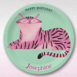 Safari animals birthday lioness girl paper plates