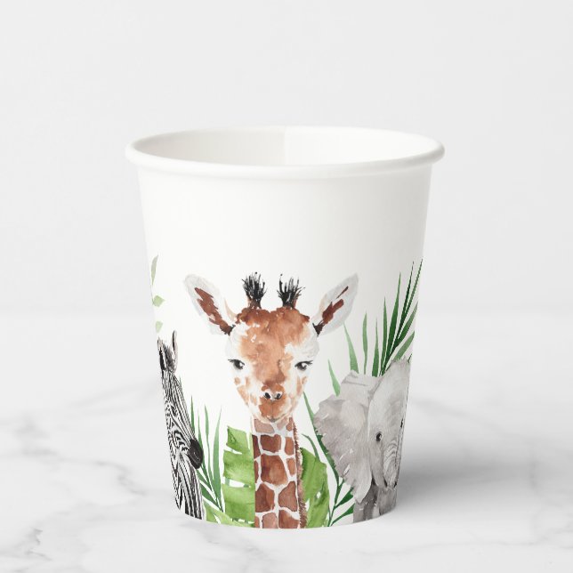 Safari Animals Birthday Paper Cups (Left)