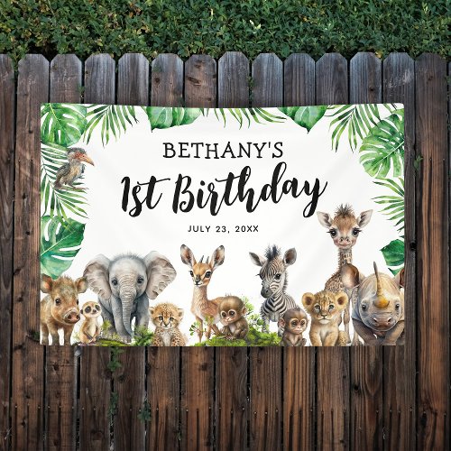 Safari Animals Birthday Party Banner