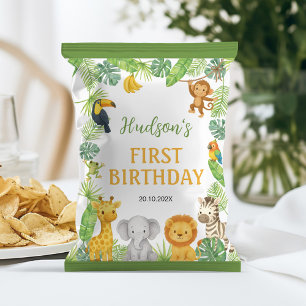 Safari Animals Birthday Party Chip Bag Wrapper