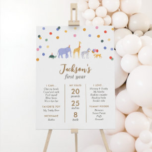 Safari Animals Birthday Party Milestone Sign
