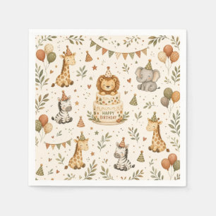 Safari Animals Birthday Party Napkins