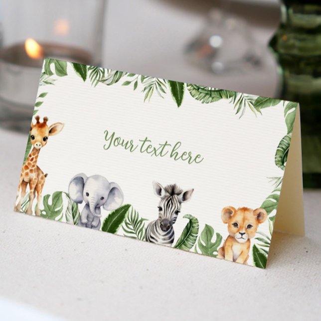 Safari Animals Birthday Party Place Card (Creator Uploaded)