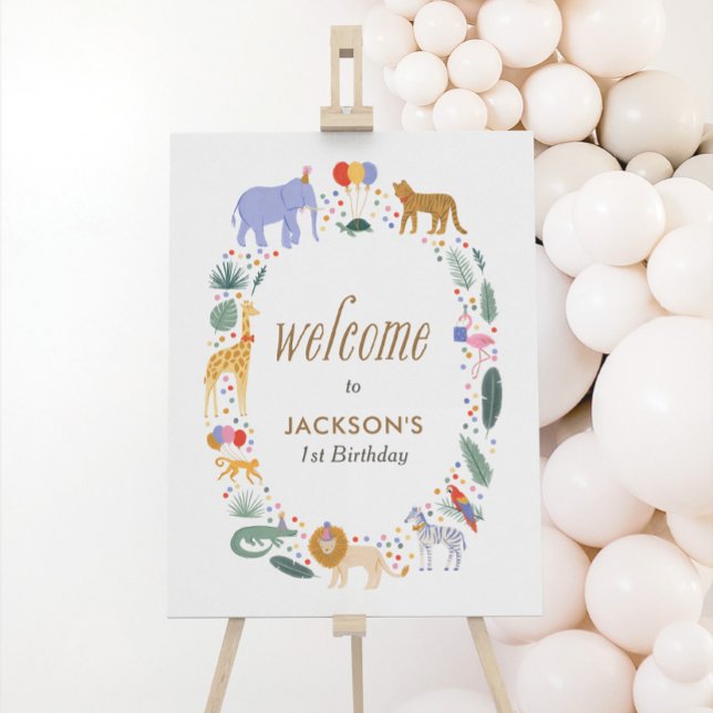 Safari Animals Birthday Party Welcome Sign (Creator Uploaded)