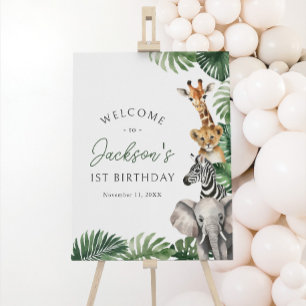 Safari Animals Birthday Party Welcome Sign
