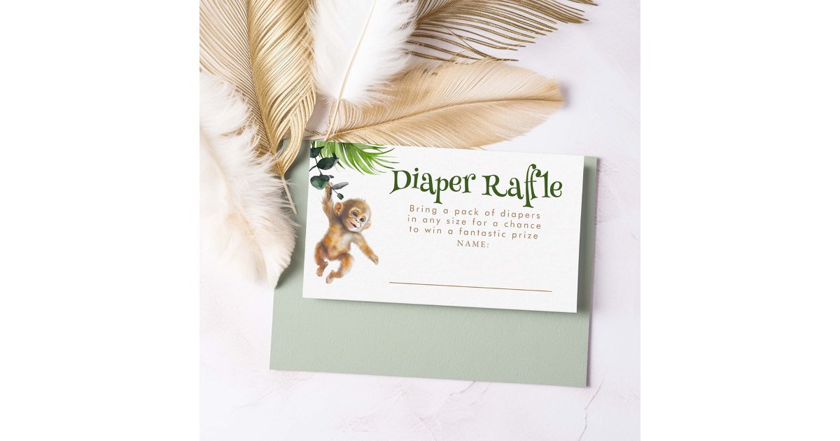 Safari Animals Boho Diaper Raffle Tickets Enclosure Card | Zazzle