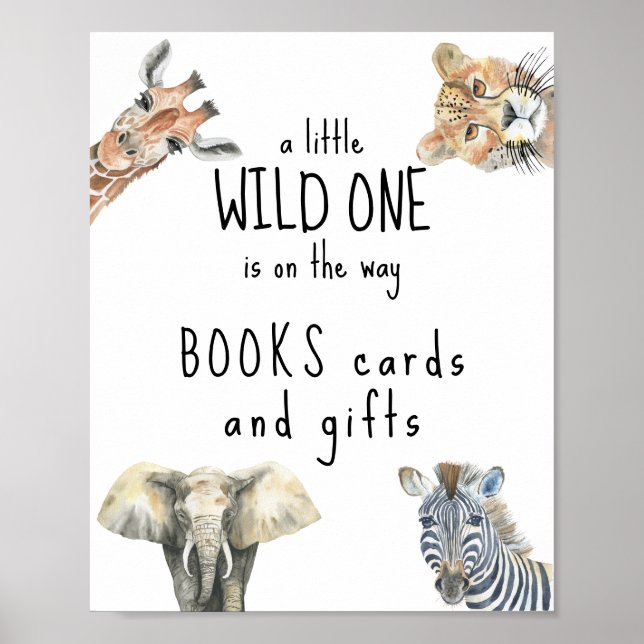 Safari animals - Books cards and gifts Poster (Front)