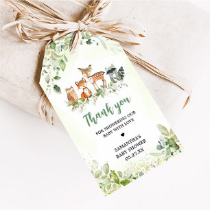 Safari Animals Botanical Baby Shower Favor Tags