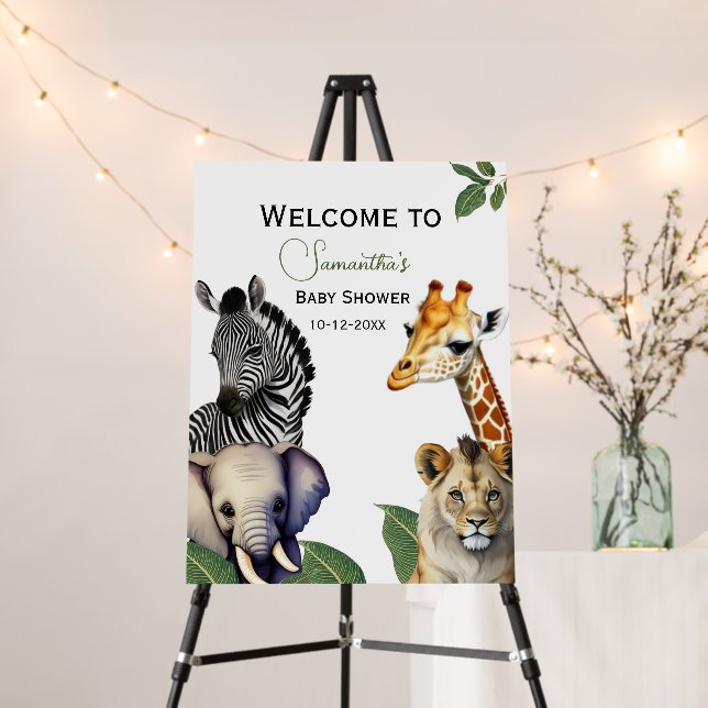 Safari Animals Boy Baby Shower Foam Boards (In Situ (Stand))