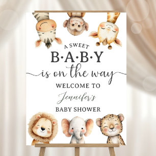 Safari Animals Boy Baby Shower Jungle Welcome Foam Board