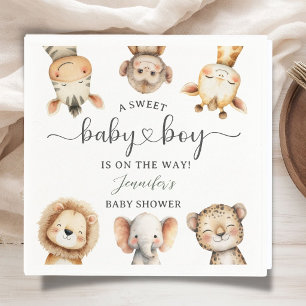 Safari Animals Boy Baby Shower Tropical Jungle Napkins