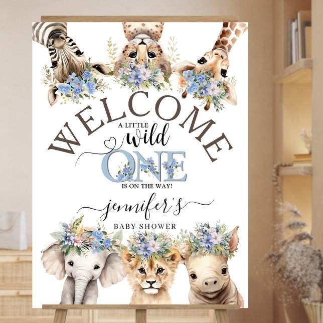 Safari Animals Boy Baby Shower Welcome Sign (Creator Uploaded)