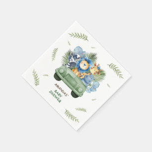 Safari Animals Car Boy Baby Shower Napkins
