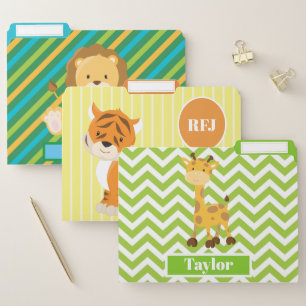 Safari Animals Colorful File Folder
