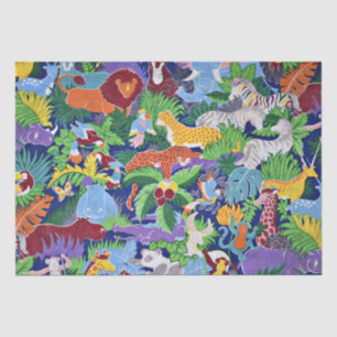 Safari Animals, colorful pattern, Tissue Paper