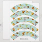 Safari Animals Cupcake Wrappers (Front/Back)