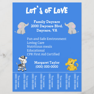 Safari Animals: Cute Childcare Flyer