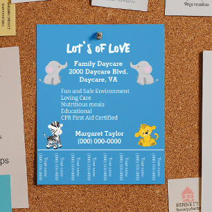 Safari Animals: Cute Childcare Flyer