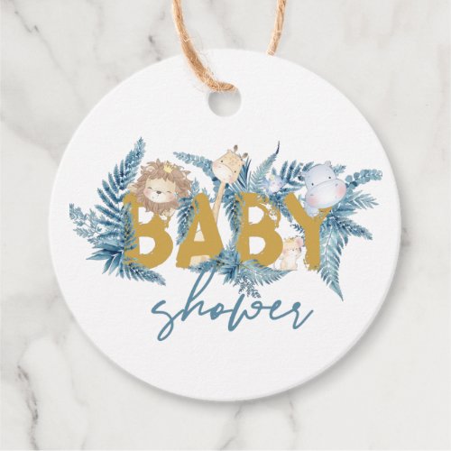 Safari Animals Cute Favors Baby Shower Favor Tags