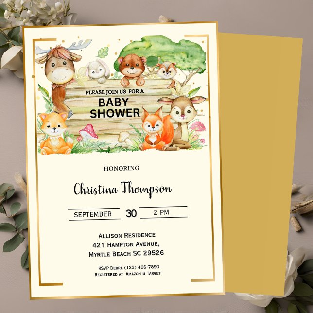   Safari Animals Cute Gender Neutral Baby Shower  Invitation (Creator Uploaded)