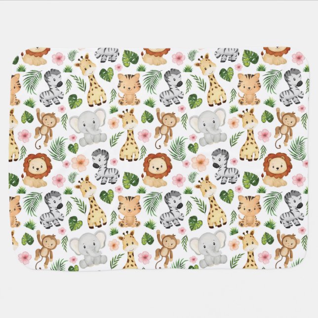 Safari Animals - Cute safari baby animals Baby Blanket (Horizontal)