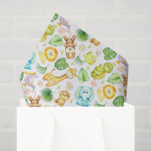 Safari Animals Decoupage Paper, Jungle Wildlife Tissue Paper