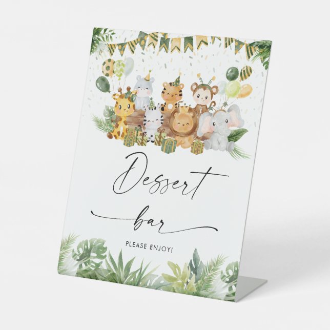 Safari Animals Dessert Bar Sign (Front)