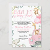 Safari Animals Drive By Baby Shower Invitations (Front)