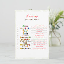Safari Animals Emoji Pictionary Answer Card