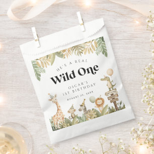 Safari Animals First Birthday Favor Bags Wild One 