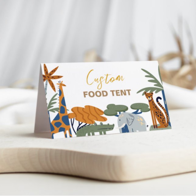 Safari Animals Food Labels Place Card (Creator Uploaded)