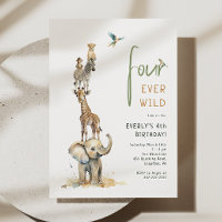 Safari Animals "Four Ever Wild" Kids Birthday