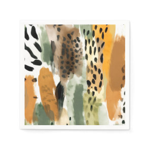 Safari Animals Fur Prints Abstract Modern Boho Napkins