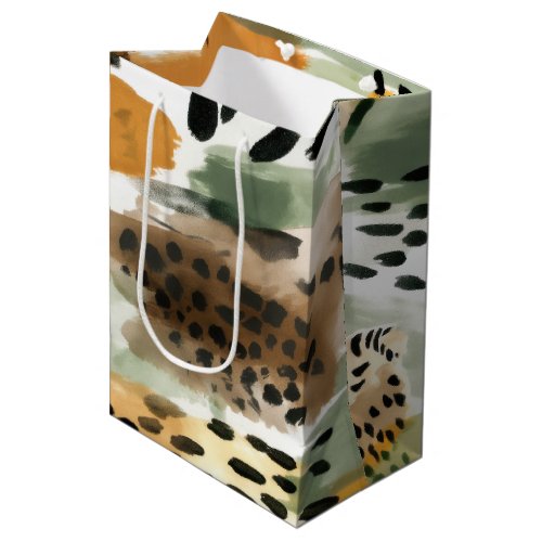 Safari Animals Fur Prints Africa Wildlife Patterns Medium Gift Bag