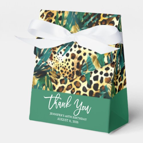 Safari Animals Fur Prints Pattern Green Modern Favor Boxes