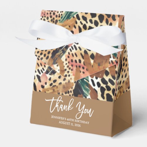 Safari Animals Fur Prints Patterns Colorful Brown Favor Boxes