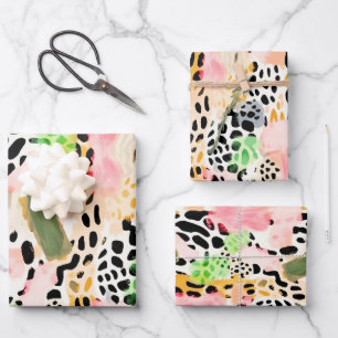 Safari Animals Fur Prints Patterns Colorful Wrapping Paper Sheets