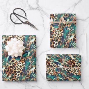 Safari Animals' Fur Prints Patterns Exotic Modern Wrapping Paper Sheets