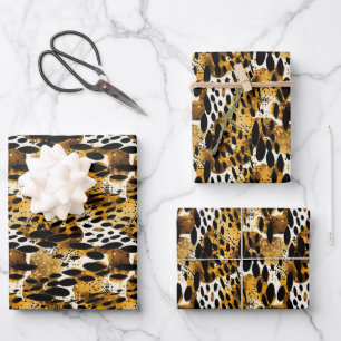 Safari Animals' Fur Prints Patterns Exotic Modern Wrapping Paper Sheets