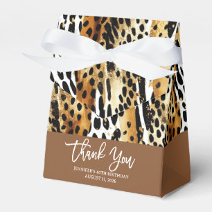 Safari Animals' Fur Prints Patterns Gold and Black Favor Boxes