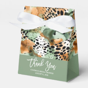 Safari Animals' Fur Prints Patterns Green & Brown Favor Boxes