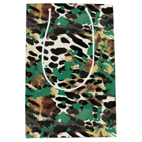 Safari Animals Fur Prints Patterns Modern Trendy Medium Gift Bag