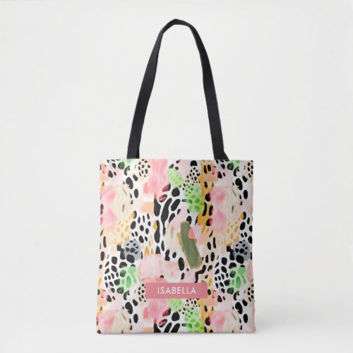 Safari Animals Fur Prints Patterns Pink Colorful Tote Bag