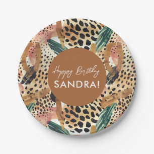 Safari Animals' Fur Prints Patterns Wildlife Paper Plates