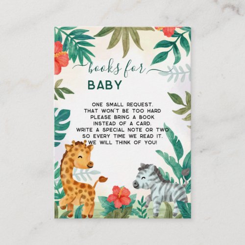 Safari Animals Gender Neutral Baby Shower Enclosure Card